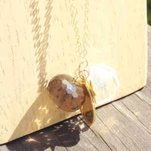Smoky Quartz Necklace - Gold Smoky Quartz Star Necklace - Open Star - Layering Necklace - Dainty Necklace - Smokey Quartz - Long Necklace
