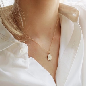 Mother Mary Necklace, Gold Mary Necklace, Silver Mary Necklace