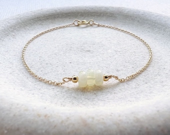 Gold Opal Bracelet, Opal Bracelet for Women, Opal Birthstone Jewelry, October Birthstone Bracelet, Dainty Gold Bracelet