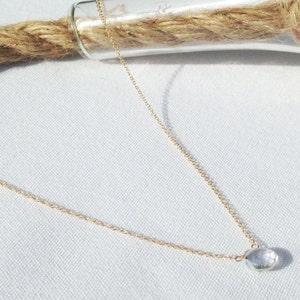 Clear Quartz Necklace, Quartz Crystal Necklace, Gold Crystal Necklace, April Birthstone Necklace image 7