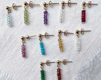 Boucles d'oreilles Birthstone pour maman, Boucles d'oreilles Gold Stud pour femmes, Boucles d'oreilles Gemstone Stud, Boucles d'oreilles minimalistes