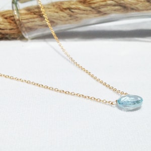 Blue Topaz Necklace, Gold Blue Topaz Necklace, December Birthstone Necklace, Dainty Birthstone Necklace, Bridesmaid Gifts, Gift for Her image 7