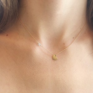 Herz Charme Halskette, Gold Herz Halskette, zierliche Herz Halskette, Birthstone Halskette, kleine Herz Halskette, Gold gefüllt, Sterling Silber