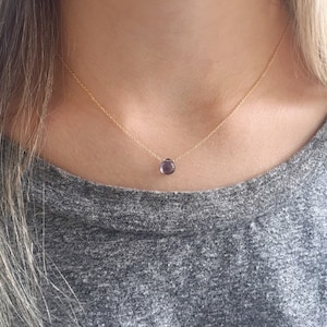 Dainty Iolite necklace, Minimalist Iolite Jewelry, September Birthstone Necklace