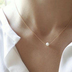 Small Pearl Necklace, Real Pearl Jewelry, Pearl Birthstone Necklace, June Birthstone Necklace