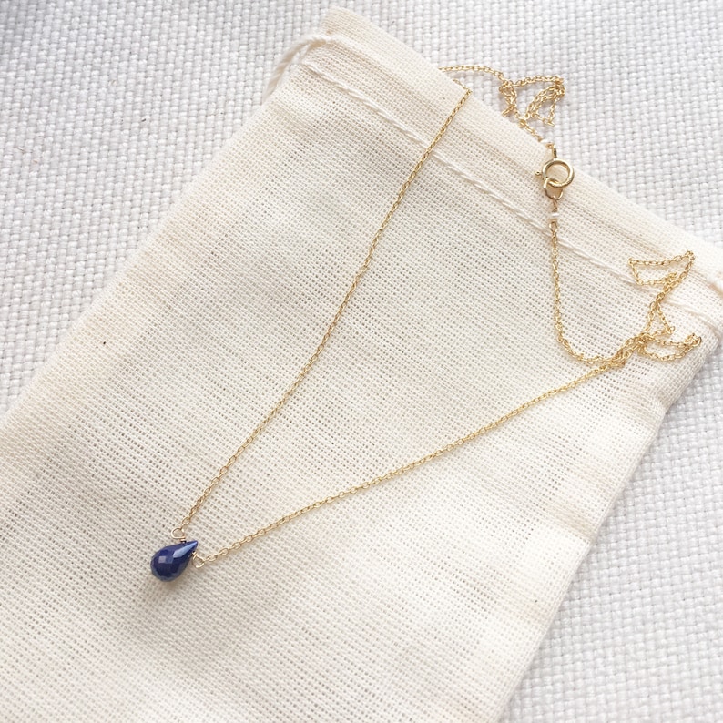 Sapphire Necklace, Gold Sapphire Jewelry, Necklaces for Women, Dainty Necklace, September Birthstone Necklace, Minimalist Necklace image 7