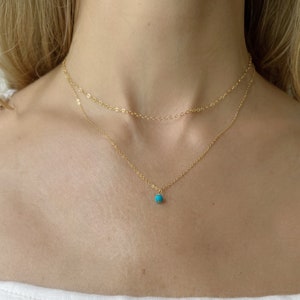 Gold Turquoise Necklace, Turquoise Necklace For Women, Turquoise Layered Necklace Set, Turquoise Necklace, Turquoise Pendant Necklace image 2