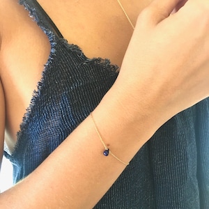 Sapphire Bracelet, Blue Sapphire Bracelet, Gemstone Bracelet,  Dainty Bracelet, September Birthstone Bracelet