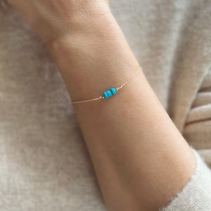 Turquoise Bracelet for Women, Turquoise Jewelry Bracelet, Turquoise Birthstone Jewelry, December Birthstone Bracelet, Dainty Gold Bracelet