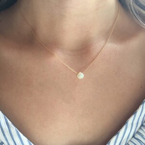 Gold Opal Necklace, White Opal Jewerly, Dainty Opal Jewelry for Women, October Birthstone Necklace, Gemstone Necklace image 6
