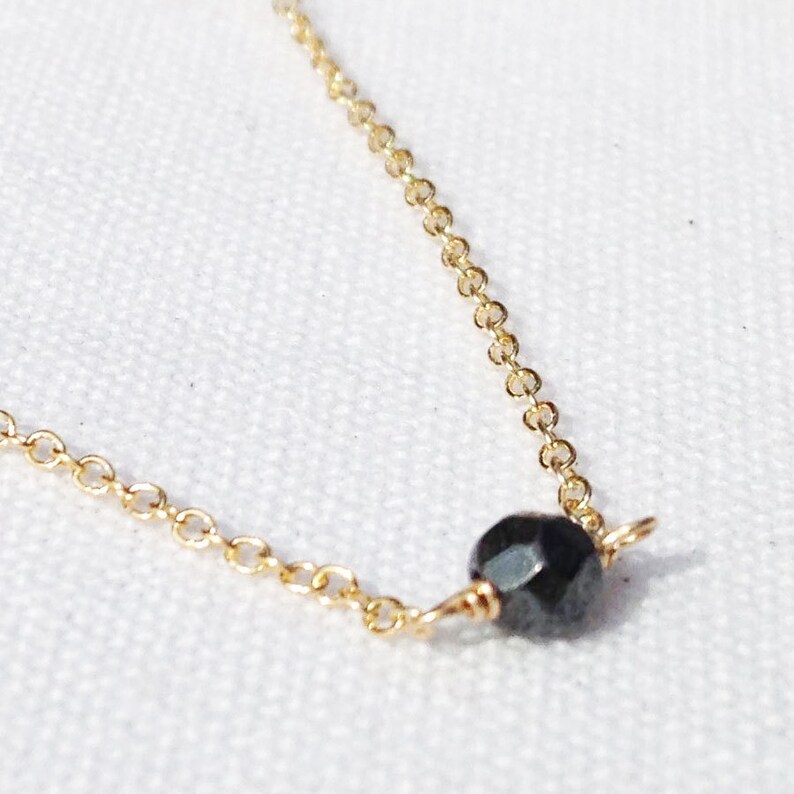 Gold Hematite Bead Necklace 14k Gold filled Hematite Necklace Hematite Necklace Gold image 3