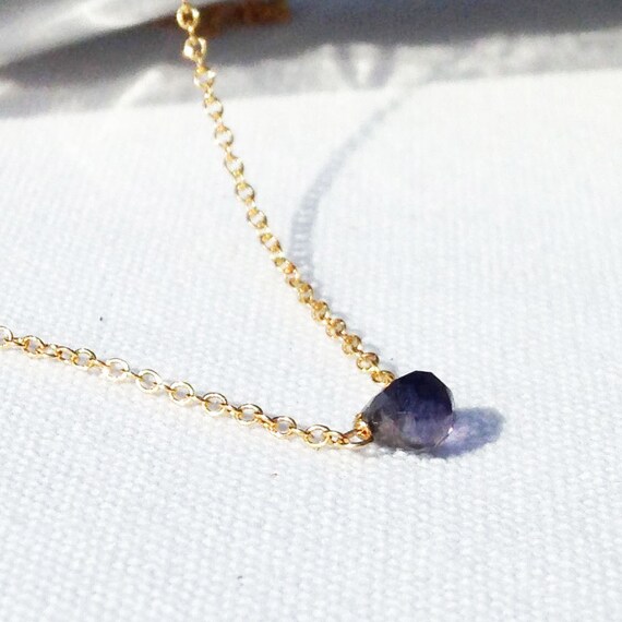 Lapis Lazuli Single Bead Floating Necklace 14/20 Gold-filled Chain Lapis Lazuli Single Bead Floating Necklace 14/20 Gold-filled Chain