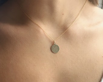 Gold Initial Necklace, Initial Pendant Necklace, Minimalist Necklace, Dainty Necklace,  Personalized Jewelry,