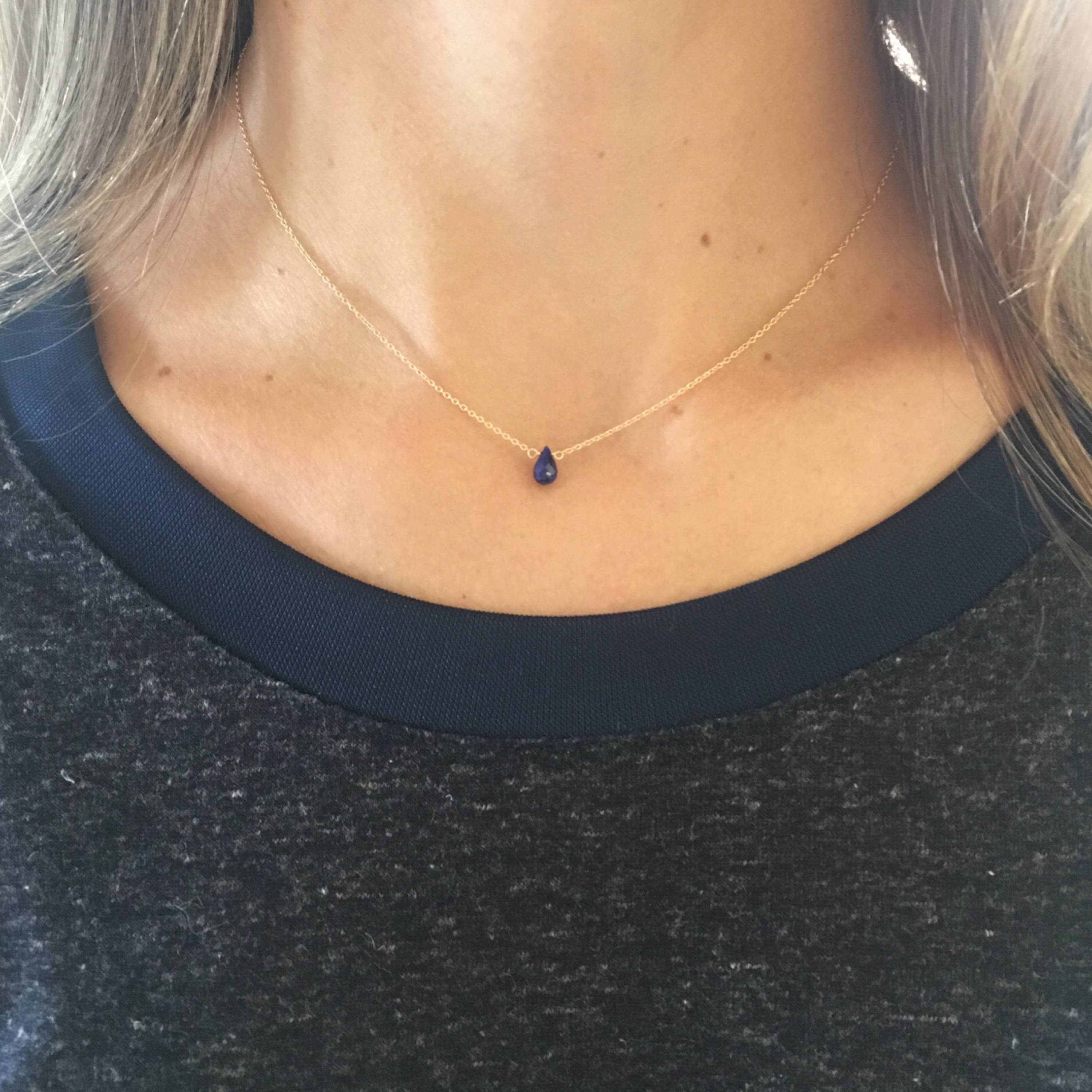 •SMILE• sapphire + gold necklace
