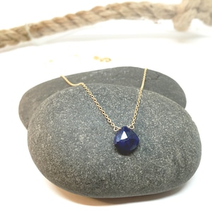 Dainty Sapphire Necklace, Sapphire  Birthstone Necklace,  September Birthstone Necklace