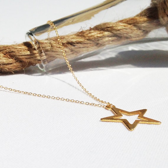 Star Necklace - Gold Star Necklace - 14k Gold Filled - Dainty Necklace - Layering Necklace - Minimal Necklace - Charm Necklace
