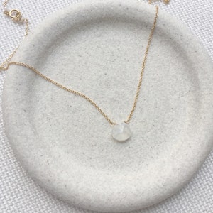 Dainty Moonstone Necklace, Rainbow Moonstone Jewelry, Gemstone Necklace, Simple Gold Necklace image 2