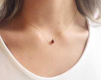 Red Garnet Necklace - Etsy