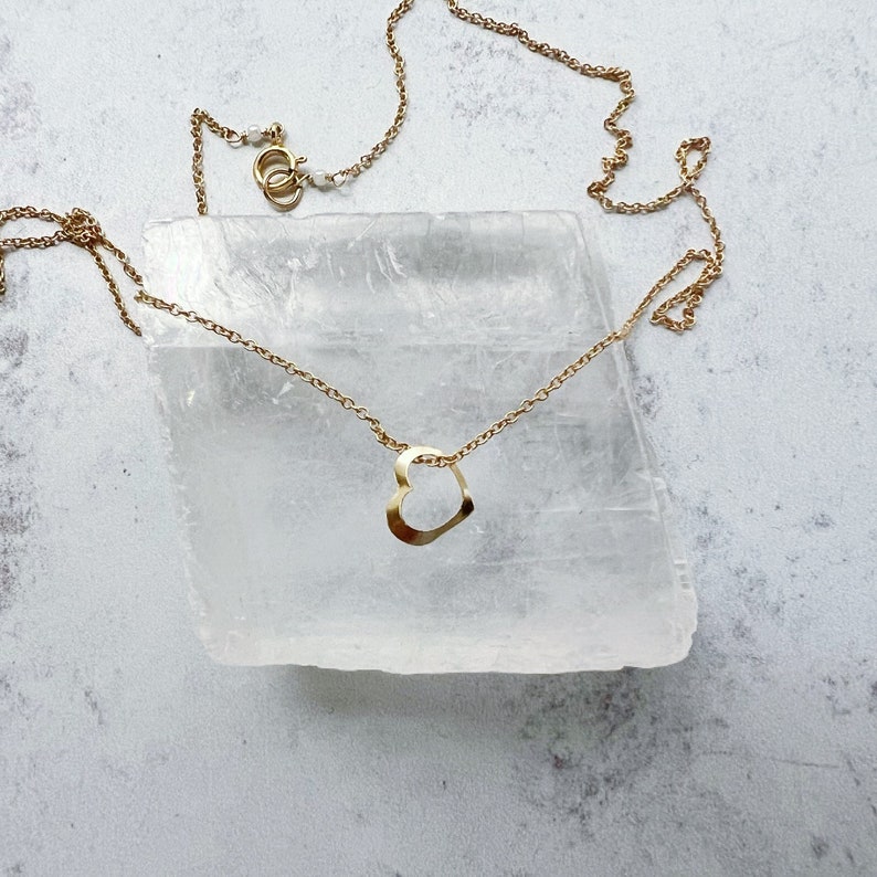 a dainty heart gold filled necklace