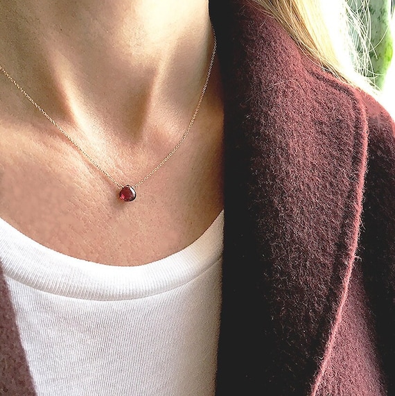 Etsy garnet hotsell necklace