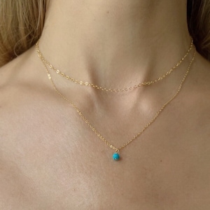 Gold Turquoise Necklace, Turquoise Necklace For Women, Turquoise Layered Necklace Set, Turquoise Necklace, Turquoise Pendant Necklace image 1