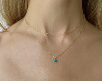 Gold Turquoise Necklace, Turquoise Necklace For Women, Turquoise Layered Necklace Set, Turquoise Necklace, Turquoise Pendant Necklace