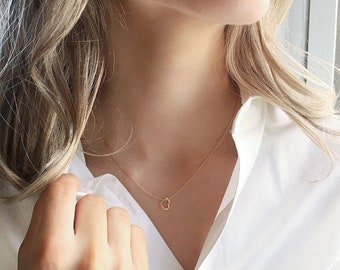 Tiny Heart Necklace, Dainty Heart Necklace, Simple Gold Necklace, Minimalist Gold Necklace, Valentines Gift For Her