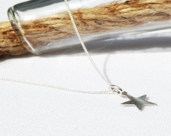 Star Necklace - Silver Star Necklace - Tiny Star - Sterling Silver - Dainty Necklace - Layering Necklace - Minimal Necklace - Charm Necklace