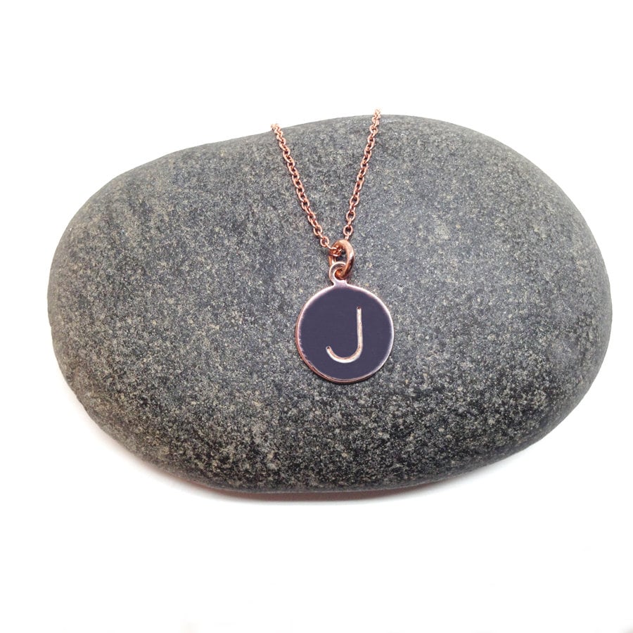 The Little Letter Necklace In Rose Gold &ndash; Dalla Nonna Llc