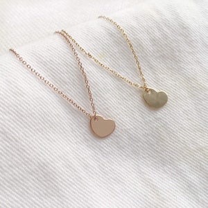 Heart Necklace, Anniversary gift, Girlfriend Gift, Gift for Her, Dainty Gold Necklace, Heart Charm Necklace image 2