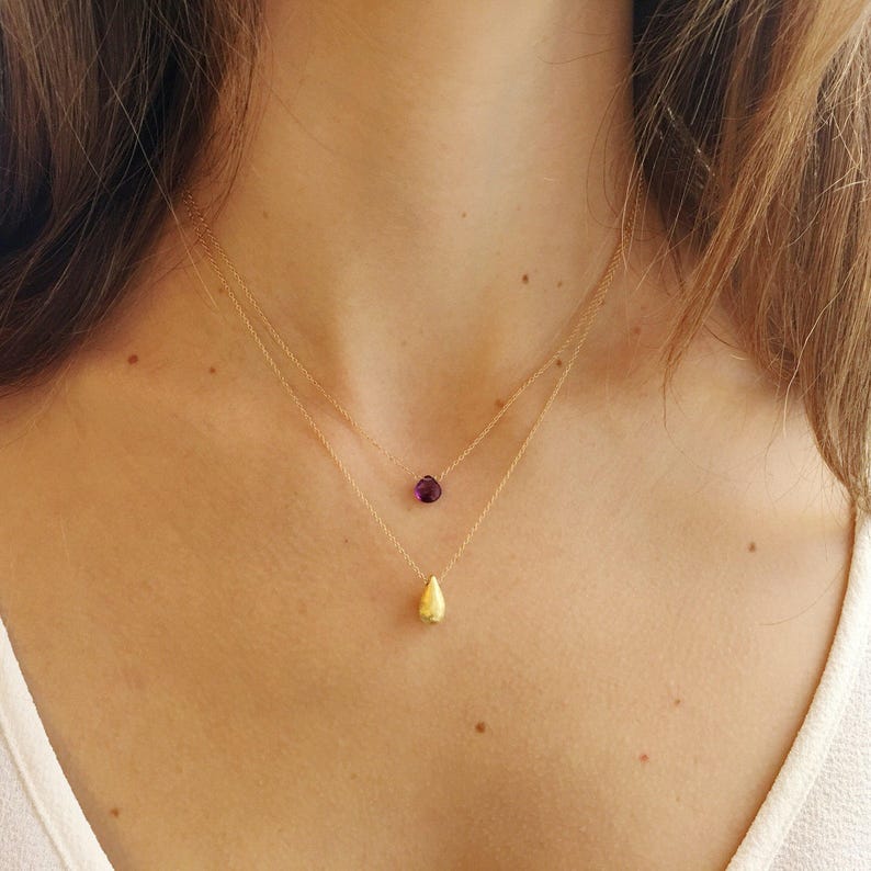 Layered Necklace Set, Birthstone Necklace, Layered Necklace, Dainty Necklace, Layered Gold Necklace image 1