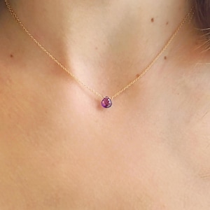 Ametisthalsband, Eleganta ametistsmycken, Ametistkristallhalsband, Halsband med födelsesten i februari, Elegant halsband