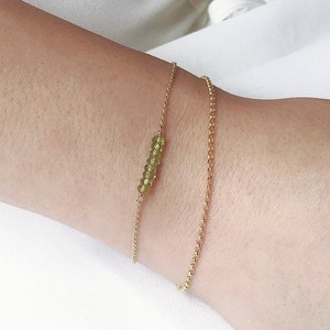 Gold Bracelet Set, Rolo Chain Bracelet, Birthstone Beaded Bracelet, Bracelet for Women, Birthstone Bracelet, Dainty Bracelet
