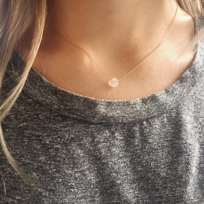 Gold Moonstone Necklace, Birthstone Necklace, Rainbow Moonstone Necklace, Dainty Necklace, Gemstone Necklace, Simple Necklace, Gold Necklace 