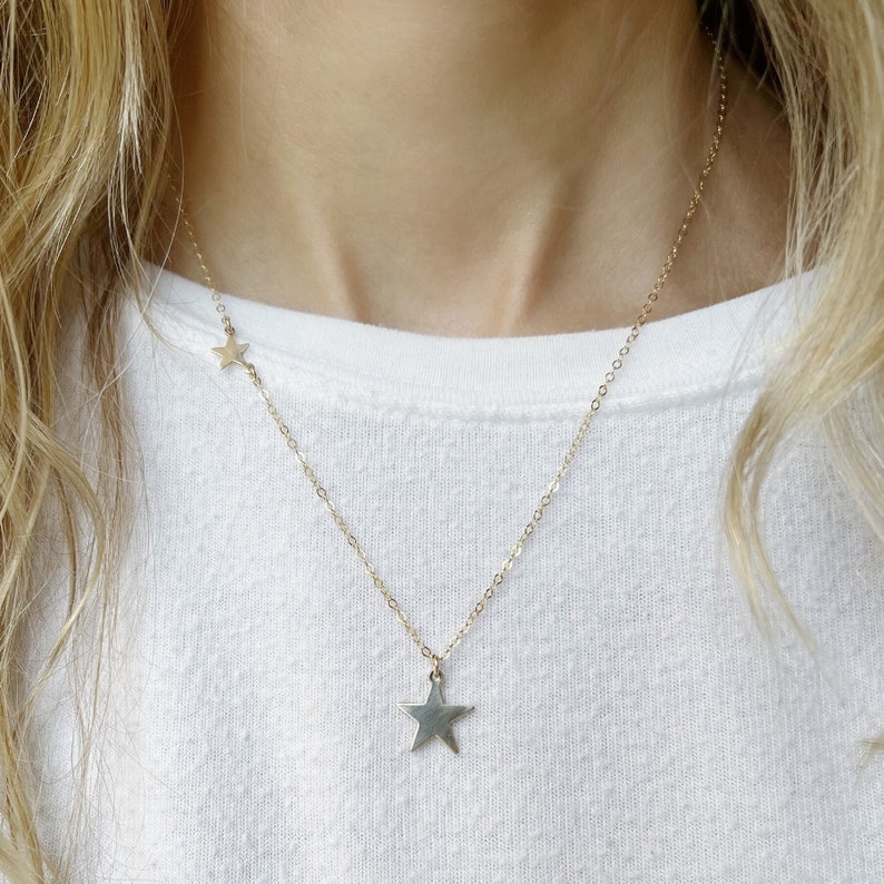 Gold Star Necklace, Delicate Necklace, Dainty Charm Necklace image 2
