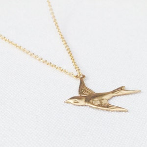 Sparrow Necklace Gold Swallow Necklace 14k Gold Filled - Etsy