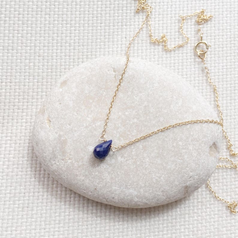 Sapphire Necklace, Gold Sapphire Jewelry, Necklaces for Women, Dainty Necklace, September Birthstone Necklace, Minimalist Necklace image 2