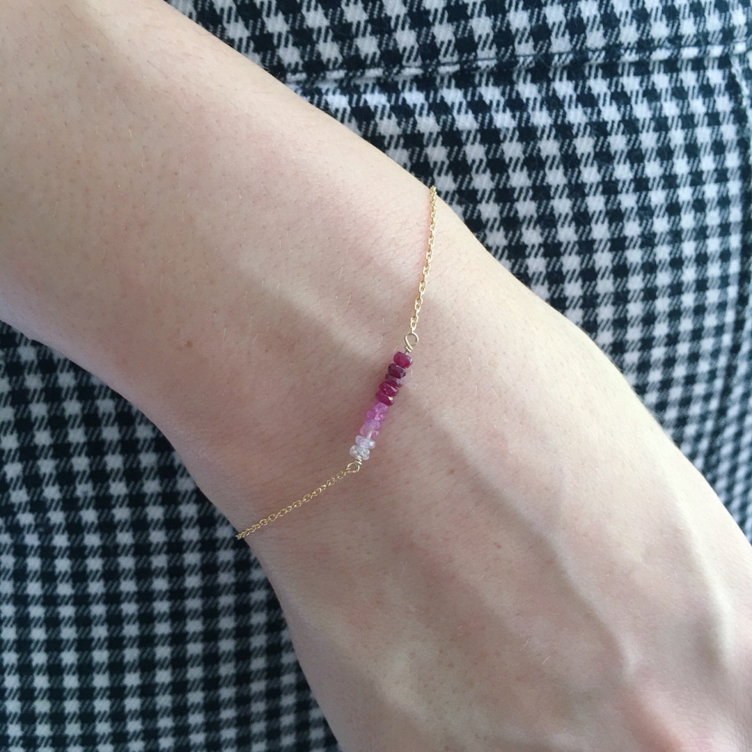 Genuine Ruby Bracelet, Ruby Birthstone Jewelry, July Birthstone