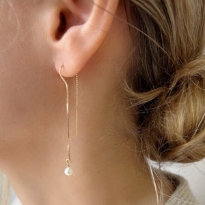 Boucles d&#39;oreilles en perles, boucles d&#39;oreilles en fil d&#39;or, boucles d&#39;oreilles en perles simples, boucles d&#39;oreilles en perles, boucles d&#39;oreilles en perles délicates