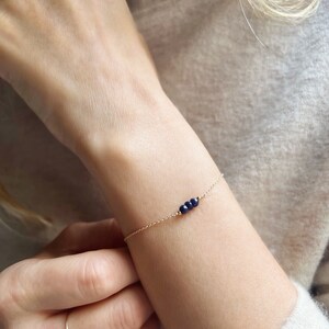 Sapphire Bracelet, Blue Sapphire Jewelry, September Birthstone Bracelet, Dainty Gold Bracelet