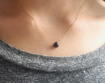Black Spinel Necklace, Dainty Black Necklace, Black Necklace, Everyday Necklace