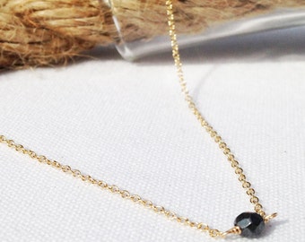 Gold Hematite Bead Necklace - 14k Gold filled - Hematite Necklace - Hematite Necklace Gold