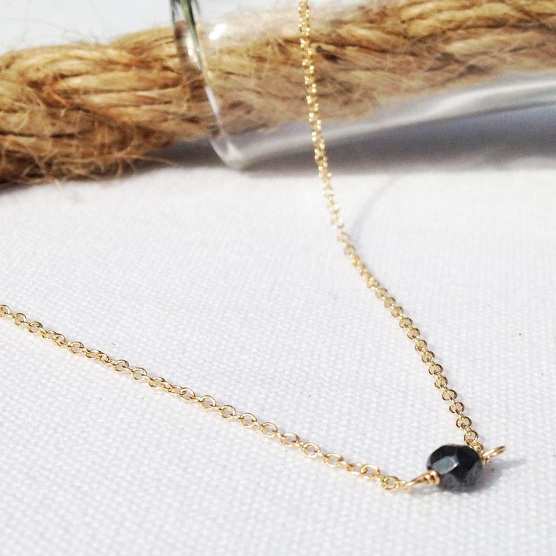 Gold Hematite Bead Necklace 14k Gold filled Hematite Necklace Hematite Necklace Gold image 1