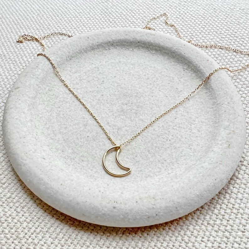 Crescent Moon Necklace, Celestial Necklace, Moon Jewelry for Women, Dainty Gold Charm Necklace image 6