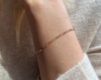 Gold Chain Bracelet, Dainty Simple Chain Bracelet, Figaro Bracelet, Gold Bracelet Chain, Simple Gold Bracelet, Gift For Her