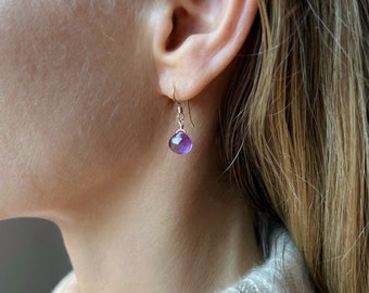 Amethyst Earrings, Amethyst Drop Earrings, February Birthstone Earrings, Amethyst Jewelry, Amethyst Dangling Earrings