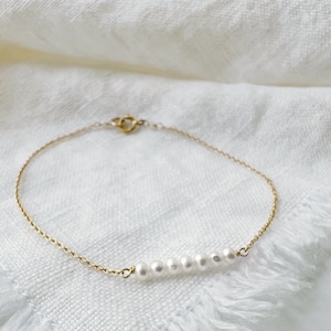 Pearl Bracelet Gold, Women Pearl Bracelet, Pearl Gemstone Bracelet, Dainty Bracelet, June Birthstone Bracelet, Bridesmaid Gift