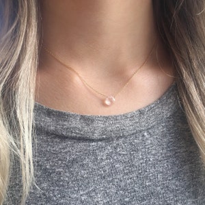 Real Rose Quartz Necklace, Gold Rose Quartz Necklace, Necklaces For Women, Dainty Gold Necklace image 3