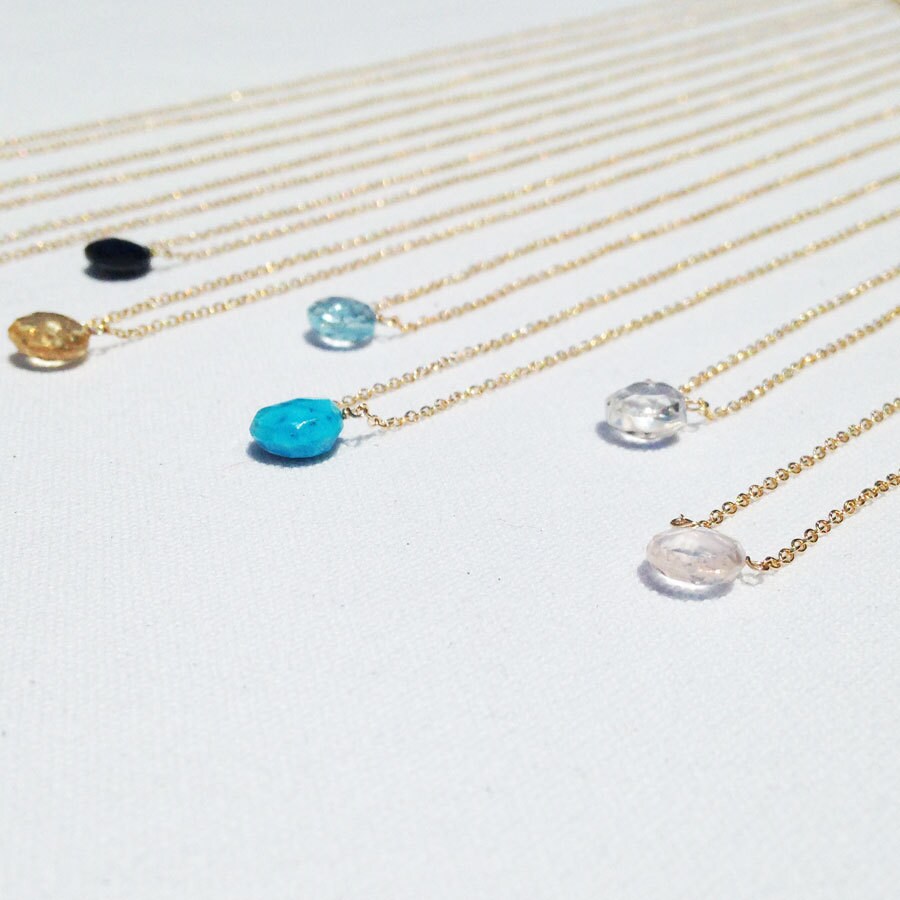 Prehnite Necklace Simple Gemstone Necklace Gold Prehnite - Etsy