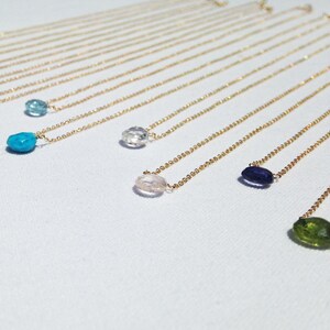 Blue Topaz Necklace, Swiss Blue Topaz Necklace, Simple Gemstone Necklace, Dainty Necklace, Gift For Her image 9